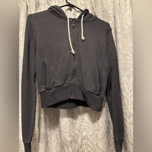American Eagle Outfitters Charcoal Cropped Hoodie